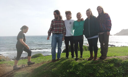 with friends near Ferreria hot springs in São Miguel islands