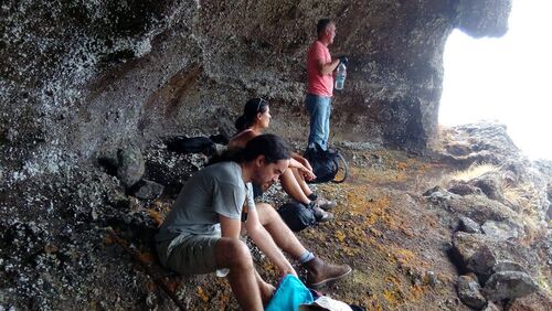 Refreshing in a cave over Maia before going down for the last leg of the hiking